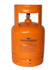 Bef&uuml;llbare Gasflasche 3kg leer orange Stahl Propan Butan Flasche mit Kragen