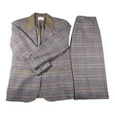 Vintage 1970s Pendleton Womens British Pattern Plaid Jacket Sz10 Skirt Sz12 Set
