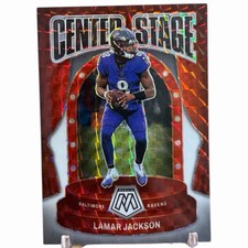 2024 Panini Mosaic #21 Lamar Jackson Center Stage White Mosaic Prizm /25 Ravens
