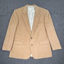 VINTAGE Polo Ralph Lauren Blazer Mens 44 Beige Camel Hair Union Made USA Coat