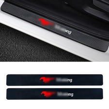 2 Pcs Carbon Fiber Car Door Sill Protector For Ford Mustang 2 Pcs Carbon Fiber Car Door Sill Protector For Ford Mustang