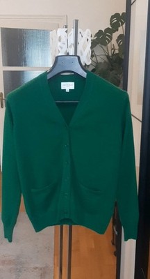 Eric Bompard 100% Pure Cashmere Cardigan - Bright Green - Size S 