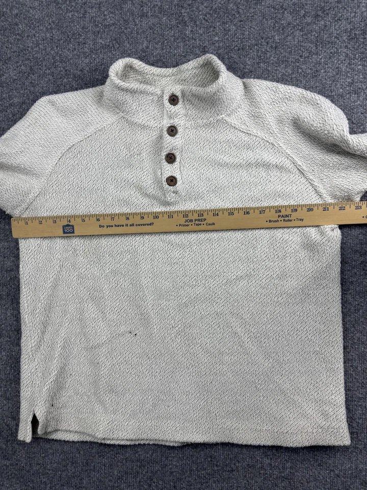 Territory Ahead Sweater Mens Small Oatmeal Henley Mock Neck Button Pullover Knit - Image 3 of 4