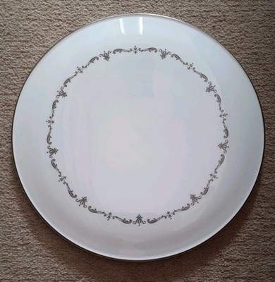 Royal Worcester Silber Chantilly Fine Bone China 11'' Kuchen/Gateau Teller UNBENUTZT