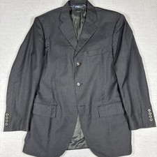 Vintage Polo Ralph Lauren Blue Label Three Button Black Blazer Made in Italy 38S