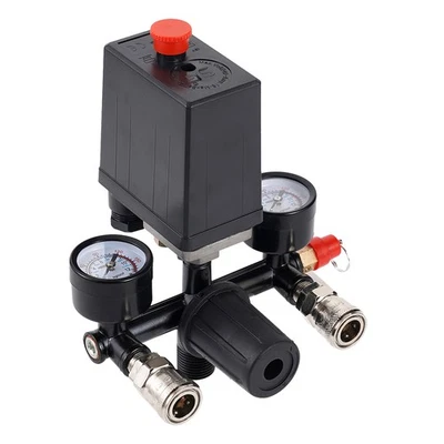 HORMY Air Compressor Pressure Control Switch Valve Manifold Regulator w/ Gauges Relief