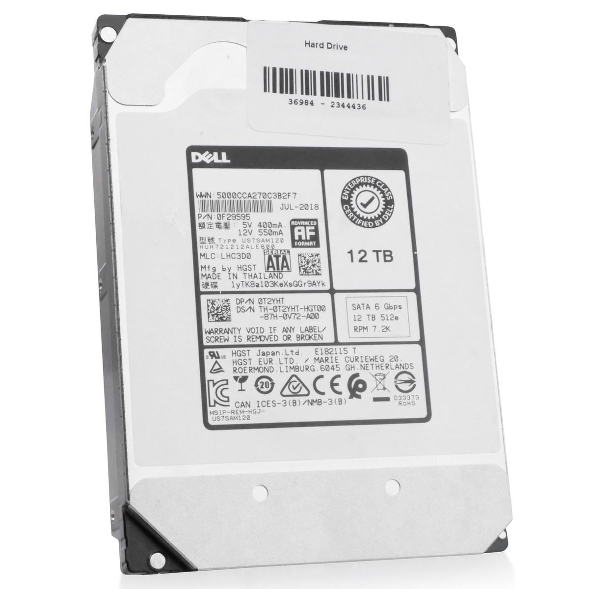 Dell/WD DC HC520 12TB HUH721212ALE600 0F29595 7.2K RPM SATA 6Gb/s