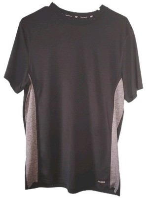 Tek Gear Dry Tek Men's Short Sleeve Athletic  T-Shirt, Black And Gray Medium