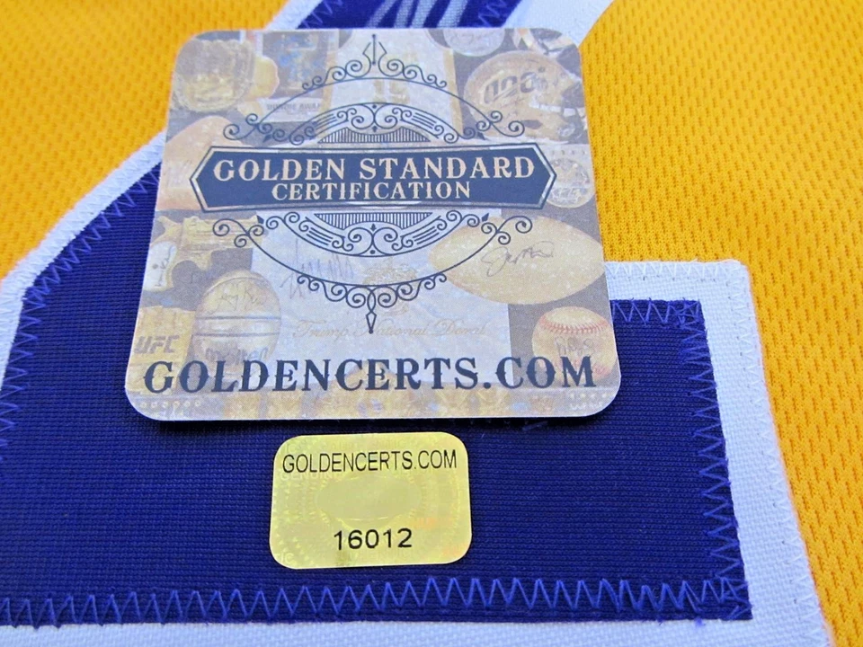 LEBRON JAMES Signed Jersey XL LAKERS Autograph w/COA (GOLDEN) - Image 3 of 4