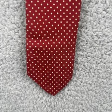 Brooks Brothers Makers Silk Necktie Mens Tie Burgundy Red Dots Vintage
