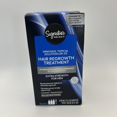 Signature Select Men Hair Regrowth Treatment, Extra Strength, 3 Month Exp 8/2026