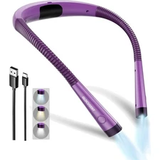 Book Light LED Rechargeable Adjustable Brightness & Colors for Reading Knitting