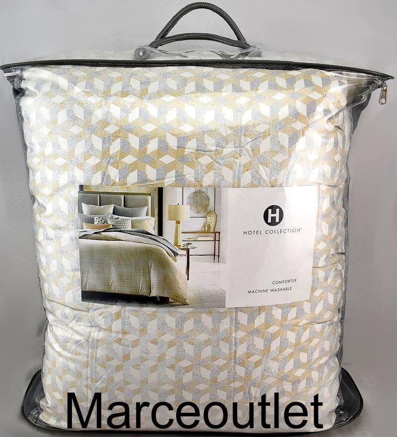 Hotel Collection Bedford Geo KING Comforter Neutral / Gray eBay