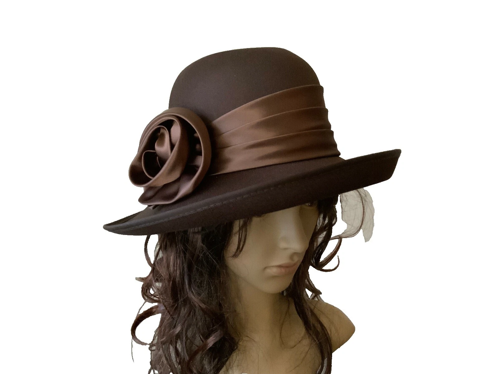 Chapéus Vintage Marrom de Poliéster para mulheres