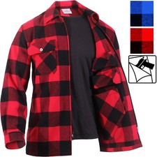 Concealed Carry Flannel Zip Shirt CCW Buffalo Plaid Check Tactical Jacket Top