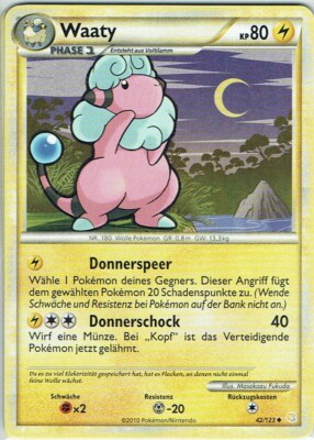 Pokemon Trading Card Game Heartgold Soulsilver Nr. 42/123 Waaty deutsch