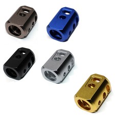 Anodized Aluminum 9/16x24 TPI Muzzle Brake Compensator For .40Cal - Color Var