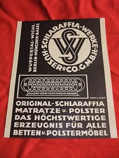 a original Werbung Reklame Plakat Poster Prospekt Schlaraffia Matratzen Polster