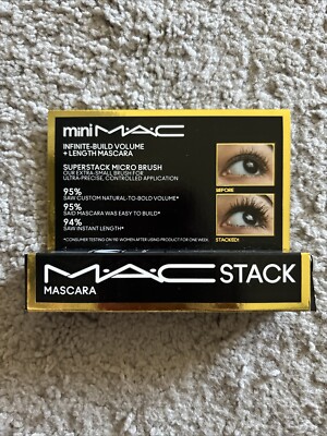 MAC Mini Stack Mascara Infinite Build Volume Black 0.27 oz / 8ml New In Box