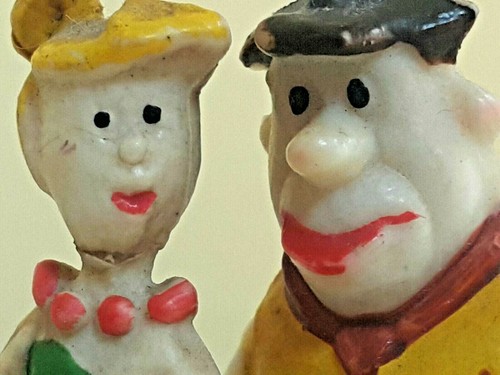 GIOCATTOLO MINIATURE VINTAGE FLINTSTONES FRED AND WILMA GOMMA MORBIDA ANNI '70 ERA SOVIETICA - Foto 3 di 12