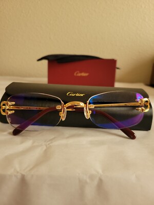 Cartier C Decor Vintage Optical Rimless gold Unisex Eyeglasses.