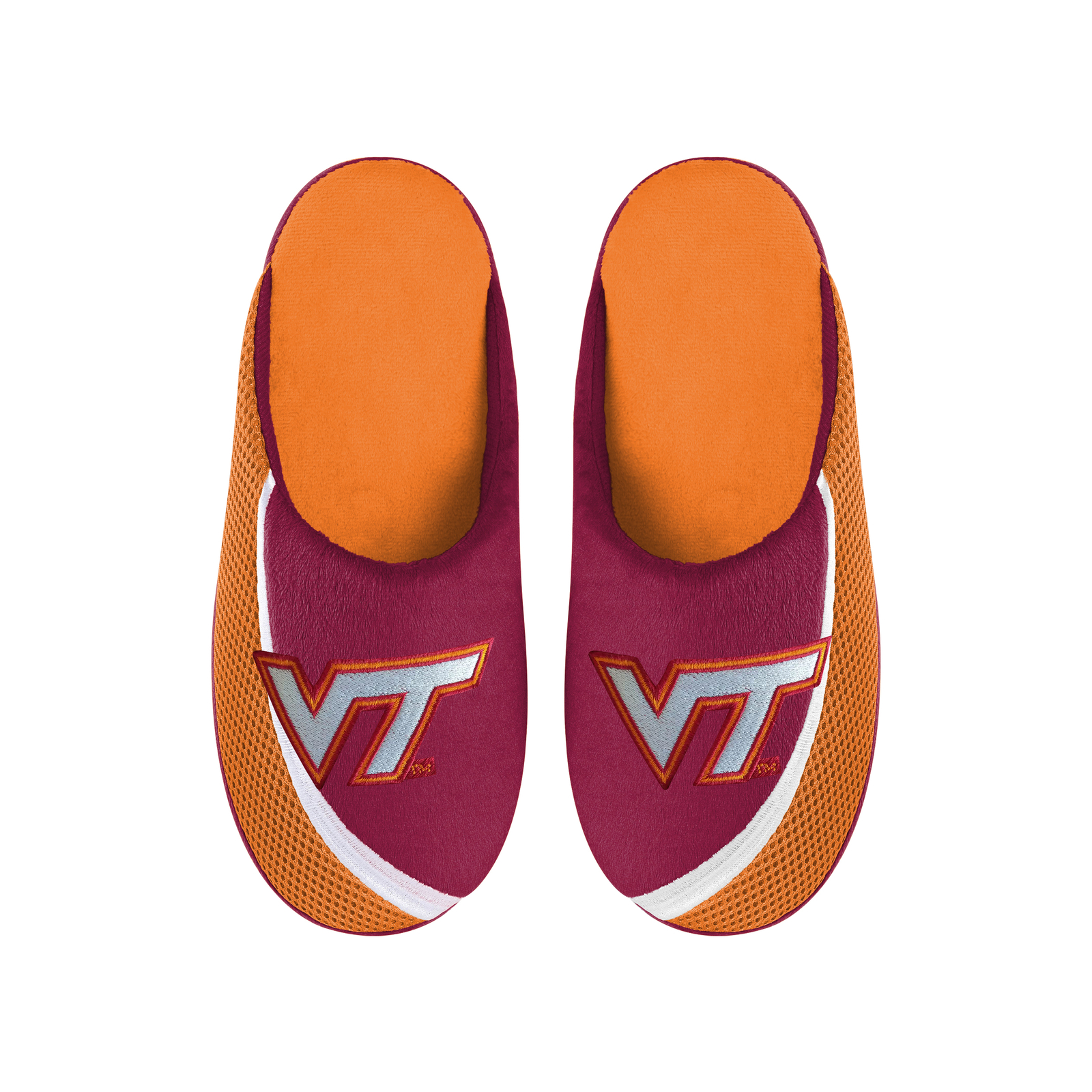 Мужские шлепанцы FOCO NCAA Virginia Tech Hokies 2022 с крупным логотипом и цветным краем.