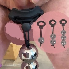 Metal Ball Pendant Cock Ring Adjustable Penis Ring Heavy Ball Stretcher Weight