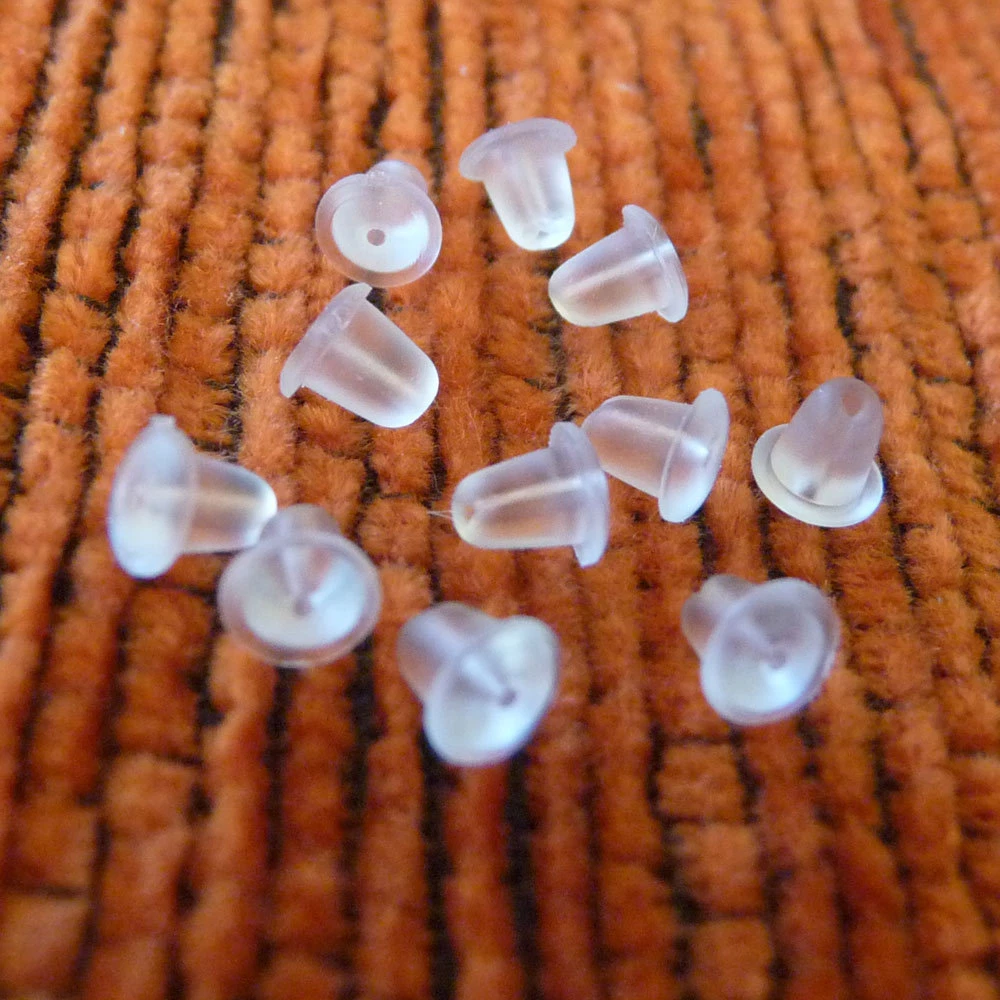 100pcs Rubber Earring Backs Plastic Soft Clear Silicone Ear Stoppers  Stabilizers