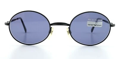 EMPORIO ARMANI Sonnenbrille 002 706 140 90s Vintage Oval Black Mat Giorgio Italy