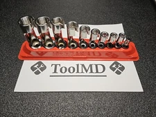 Snap-on Tools USA NEW 10pc 3/8" Drive SAE Master Flare Nut Socket Set 207FRX 