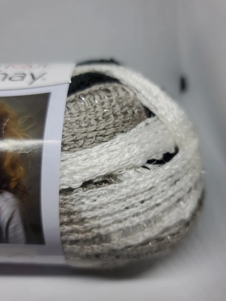 RED HEART~Boutique Sashay HIP HOP Super Bulky Yarn 30yds Black Taupe White  - Image 2 of 4