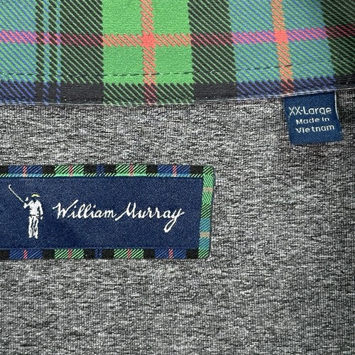 Lot (2) William Murray Golf Polo Shirts Men 2XL Short Sleeve Blue Gray Geometric - Picture 9 of 19