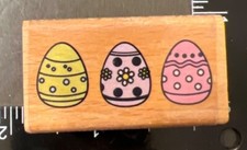 New Tripple Easter Egg Wood Mounted Rubber Stamp by Alison Wong for Studio G