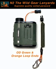 N2 The Wild Gear Lanyards O.D. Green & Orange Coiled Paracord Lanyard Tether