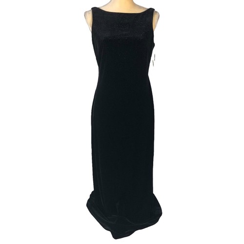 Kay Unger Black Dress Cocktail Party Short Sleeve Textured Sz 8 | eBay