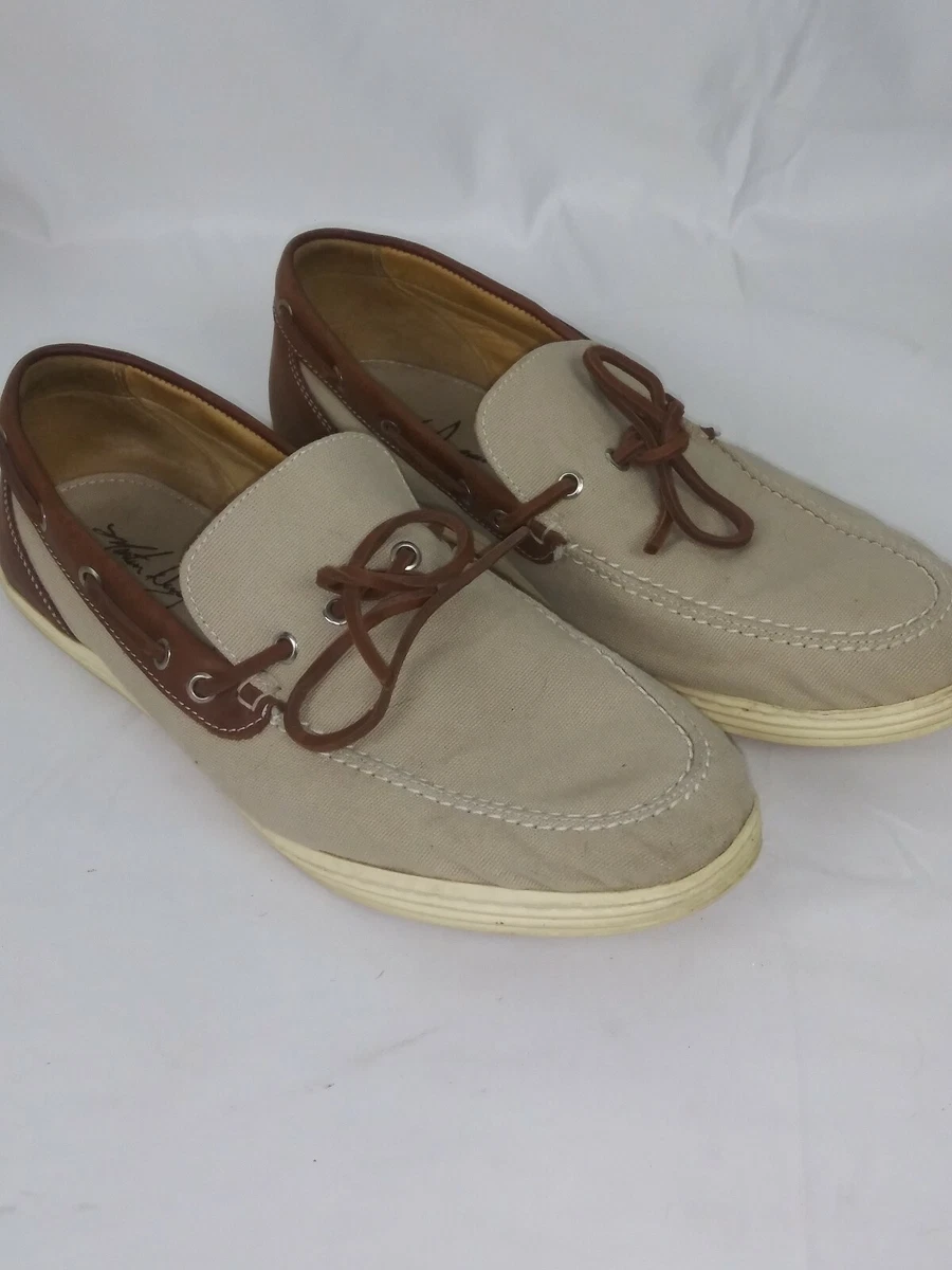 Martin Dingman mens Size 11 Henderson Casual Boat Shoe Tan Canvas