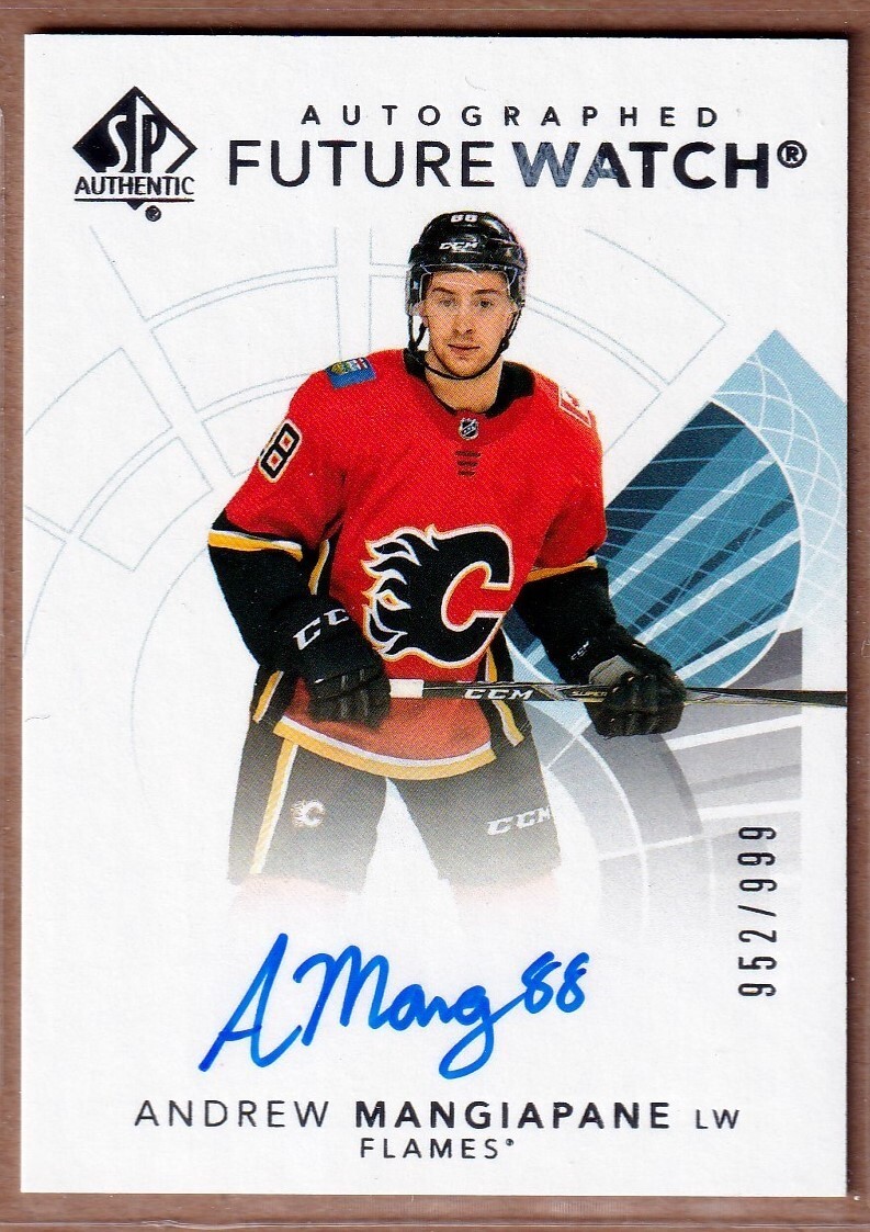 2017-18 SP Authentic Future Watch #182 Andrew Mangiapane RC AUTO /999 - FLAMES