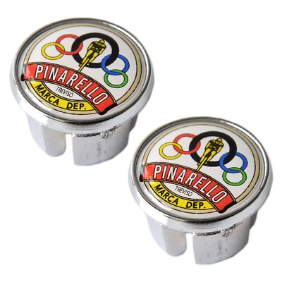 Olympic Rings Pinarello Chrome Handlebar Caps Bar Plugs Repro Vintage Bicycle