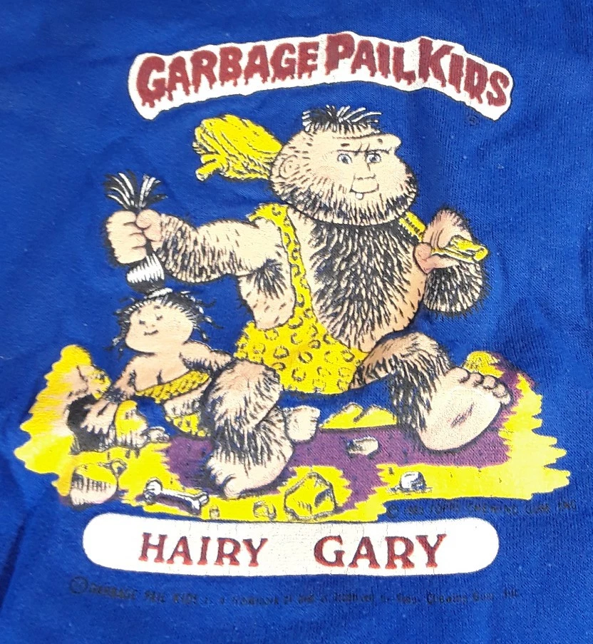 Rare! 1980's Vintage GPK GARBAGE PAIL KIDS HAIRY GARY Sweatshirt Medium Blue  - Image 2 of 4