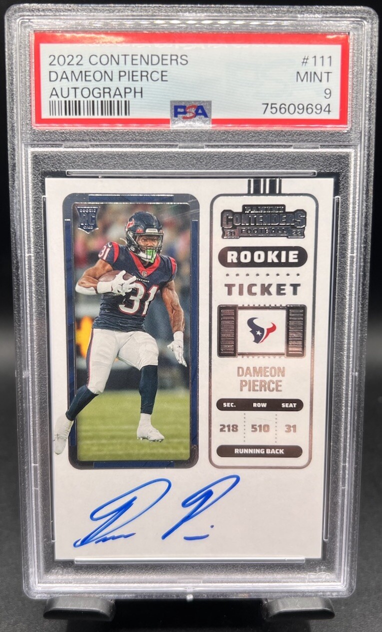 2022 Panini Contenders Autograph #111 Dameon Pierce Rookie Ticket PSA 9 Texans