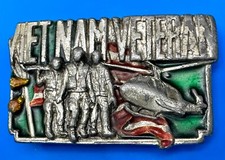Honoring Vietnam Veterans Vintage 1983 Bergamot Belt Buckle Soldiers Military