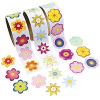 Fun Express 3 Roll Flower Stickers (300 Piece), 1.5 Fun Express 3 Roll Flower Stickers (300 Piece), 1.5