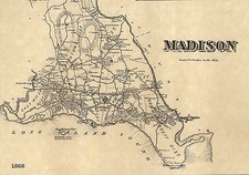 Carte Madison Rockland Hammonasset State Park CT 1868 avec noms des propriétaires affichés