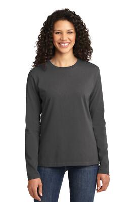 Port & Company LPC54LS Womens Long Sleeve Cotton Crew Neck Stylish T-Shirt
