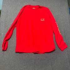 Vineyard Vines Youth Shirt Size XL 18 Red Long Sleeve Pocket Whale Logo Tee