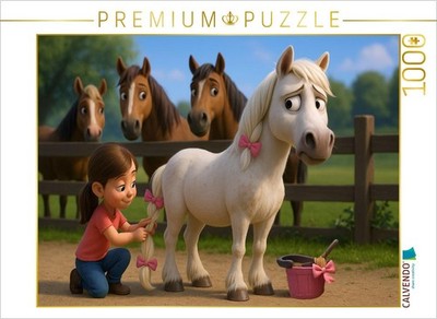 CALVENDO Puzzle Für die kleine Freundin ertrage ich auch rosa | 1000 Teile Lege-