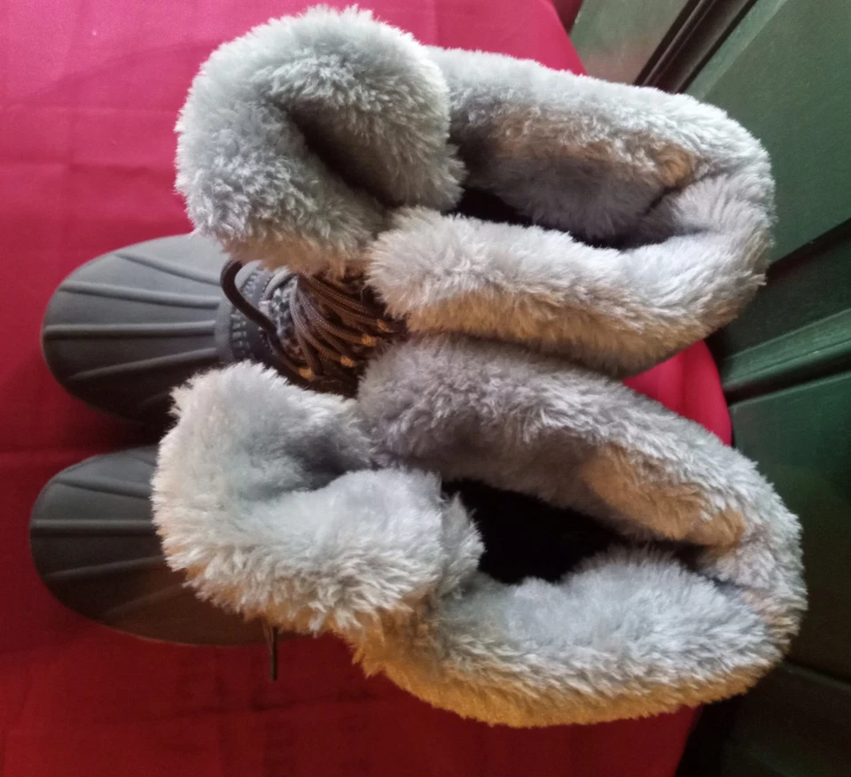 Storm By Cougar Gris Cuadros *Botas de Nieve con Cordones de Piel Talla 7 Foto 3 de 4