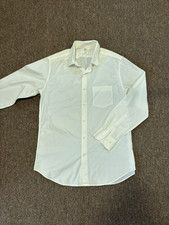 [L] Uniqlo Men Slim Fit Dress Shirt Button Down Long Sleeve White