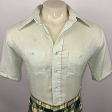 Vintage JCPenney Button Up Shirt Mens Large 70s Disco Costume Paper Thin Flaws
