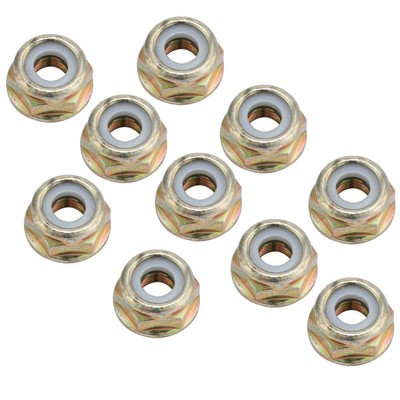 10Pcs Univesal Metal M10 x 1.25 LH Thread Blade Nuts Kit For Trimmer Mower e